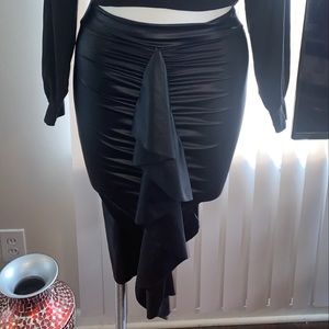 Faux leather skirt